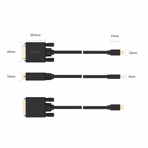 Orico XD-MDTD Mini DisplayPort–DVI, Full HD 60 Hz kaabel, 2 m – must