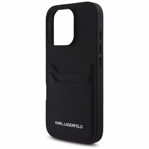 Karl Lagerfeld HC Grained PU Cardslot Metal Elong Ümbris jaoks iPhone 16 Pro Max - Must
