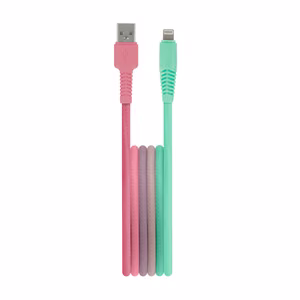 Setty кабель USB - Lightning 1,5 м 2,4A KGA-L-1.52420 бирюзово-розовый градиент