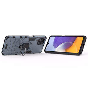 Ring Armor Case Kickstand Tough Rugged Cover for Samsung Galaxy A22 4G blue