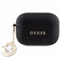 Guess GUAP2PGEHCDK ümbris jaoks AirPods Pro 2 cover - must Fixed Glitter Heart Diamond Charm