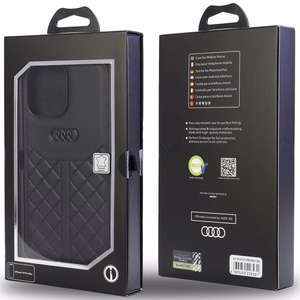 Audi натуральная кожа iPhone 13 Pro Max 6.7" чёрный/чёрный хардкейс AU-TPUPPCIP13PM-Q8/D1-BK