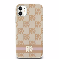 DKNY IML Checkered Mono Pattern & Printed Stripes MagSafe ümbris jaoks iPhone 11 / Xr - roosa