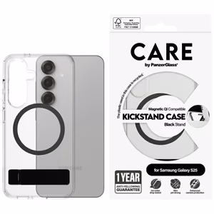 CARE by PanzerGlass Feature Must Kickstand & QI Ümbris jaoks Samsung Galaxy S25 - Läbipaistev