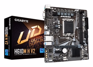 GIGABYTE H610M H V2 emaplaat - toetab Intel Core 14. põlvkonna protsessoreid, 4+1+1 hübriid digitaalne VRM, kuni 5600MHz DDR5, 1xPCIe 3.0 M.2, GbE LAN, USB 3.2 Gen 1