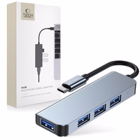 HUB Tech-Protect V1 4in1 USB-C - 3x USB-A 2.0 / USB-A 3.0 - hall