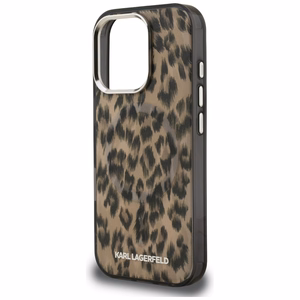 Karl Lagerfeld IML Leopard Pattern MagSafe Ümbris jaoks iPhone 16 Pro Max - Brown