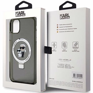 Karl Lagerfeld Ring Stand Karl&Choupette MagSafe ümbris jaoks iPhone 11 / Xr - must