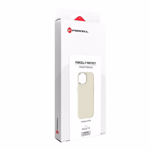 Ümbris jaoks iPhone 15 Forcell F-Protect Raam Premium ühilduv koos Magsafe antique valge