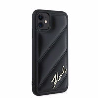 Karl Lagerfeld Diagonal Quilted Script ümbris jaoks iPhone 11 / Xr - must
