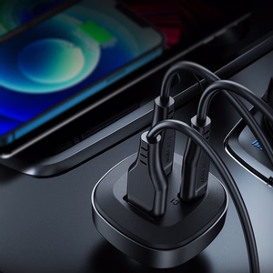 Acefast автомобильное зарядное устройство 66W 2x USB Type C / USB, PPS, Power Delivery, Quick Charge 4.0, AFC, FCP, SCP чёрное (B3 black)