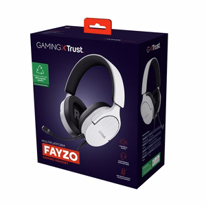 Trust GXT 489W FAYZO Headset Wired Head-band Gaming must, valge