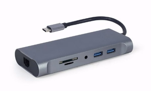 Gembird A-CM-COMBO7-01 sülearvuti dokk/pordikordisti USB 3.2 Gen 1 (3.1 Gen 1) Type-A hall