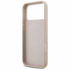Guess Leather 4G Triangle Strass MagSafe ümbris mudelile iPhone 17 Pro Max / 18 Pro Max – roosa