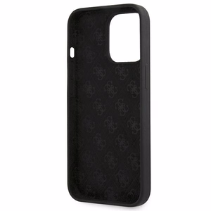 Guess GUHMP13XLSLMGBK iPhone 13 Pro Max 6.7" must/must kõvakaaneline Silikoonist kiri kuldne logo MagSafe