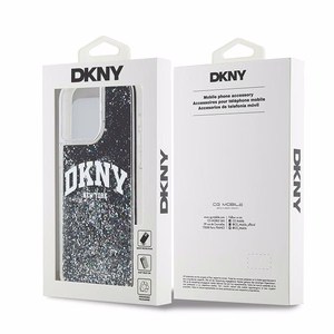 DKNY ümbris jaoks iPhone 15 Pro Max 6,7" DKHCP15XLBNAEK must HC liquid glitters w arch logo