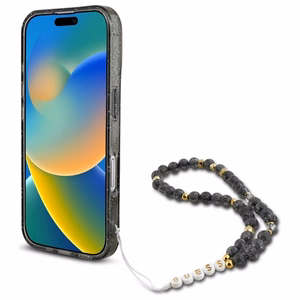 Guess IML Glitter With Pearl Strap MagSafe ümbris jaoks iPhone 16 - must