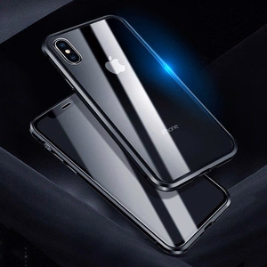 Wozinsky Full Magnetic Case Full Body Front and Back Cover with built-in glass for Vivo X60 black-transparent