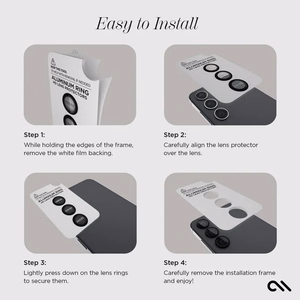 Case-Mate Aluminum Ring Lens Protector kaameraobjektiivide kaitseklaas seadmele Samsung Galaxy S24+, must