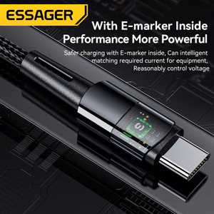 USB kaabel Essager Ultra tumehall Type-C / Type-C 100cm (kuni 240W!!!)