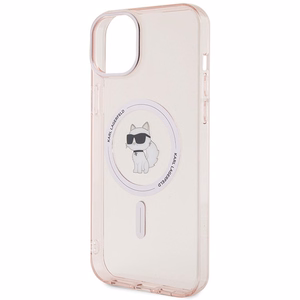 Karl Lagerfeld IML Choupette MagSafe ümbris jaoks iPhone 15 Plus - roosa