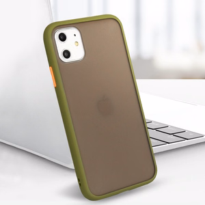 Vennus Color Button Bumper jaoks Samsung Galaxy A20S Olive