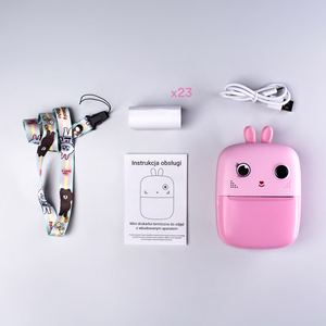 Mini termoprinter lastele kaamera ja videokaameraga - roosa