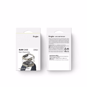 Ringke Slim 2-pack Case for Apple Watch Ultra 1/2 (49mm) - Clear & Titanium