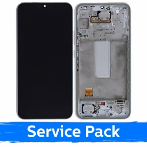 LCD-дисплей совместимый с Samsung A346 A34 5G с рамкой серебристый (Service Pack)