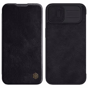 Nillkin Qin Nahast Pro Case iPhone 14 Plus kaamerakate Holster Cover Flip Case must