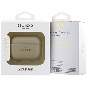 Guess Grained Classic Logo Hook ümbris for AirPods Pro 3 - kuldne