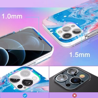 Kingxbar Watercolor seeria värviline ümbris iPhone 12 Pro Max sini-roosa värviga