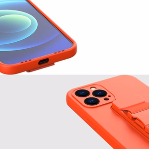 Köiega ümbris Geeli ümbris koos ketiga kinnitusrihmaga koti kinnitusrihm iPhone 13 Pro roosa