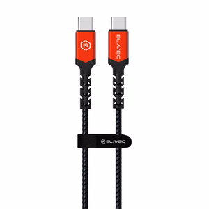 Blavec Kaabel Raptor braided - Type C to Type C - PD 60W 3A 1 metre Apple CarPlay/Android Auto (CRA-CC3BR10) must-punane