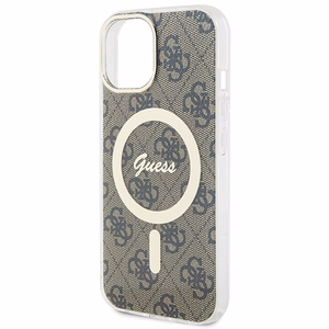 Guess IML 4G MagSafe ümbris jaoks iPhone 15 - brown