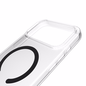 Puro Lite Mag TPU+PC Ümbris Compatible with MagSafe jaoks iPhone 17 Pro Max - Läbipaistev with Must Ring