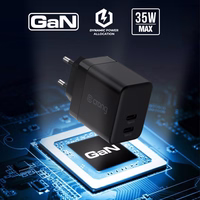 Crong Ultra Compact GaN - 2x USB-C 35W PD 3.0 võrgulaadija with PPS (must)