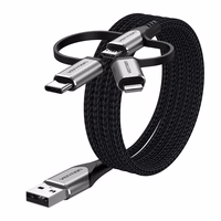 Vention USB 2.0 A Male to 3-in-1 Micro-B&USB-C&Lightning Male Cable 1M hall Aluminum Alloy Type