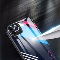 Värviline klaasist ümbris Vastupidav kate karastatud klaasist tagakülje ja kaamerakattega iPhone 11 Pro Max muster 2
