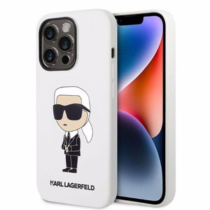 Karl Lagerfeld KLHCP14LSNIKBCH iPhone 14 Pro 6.1" жёсткий чехол белый/белый Silicone Ikonik