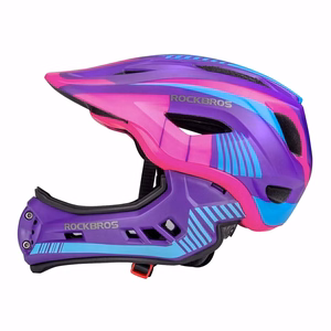 Rockbros TT-32SBPP-S laste jalgrattakiiver eemaldatava lõuakaitsmega suurus S - lilla-roosa