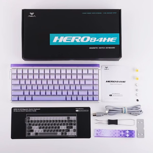 HERO84 HE White+Purple+Gradient+LIGHT JadeKing RGB AULA gasket klaviatuur