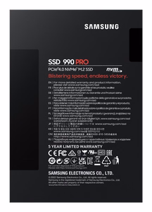 Samsung 990 PRO 1 TB M.2 PCI Express 4.0 NVMe V-NAND MLC SSD