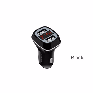 Borofone BZ3 Joyroad autolaadija 2 USB-A pordiga, 12 W, digitaalse näidikuga, must