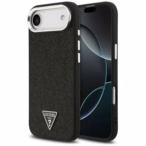 Guess Glitter Triangle Logo MagSafe чехол iPhone 17 Air - черный
