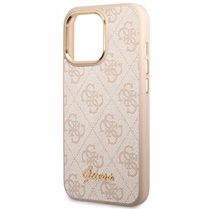 Guess 4G Vintage kuldne Logo ümbris jaoks iPhone 14 Pro - roosa