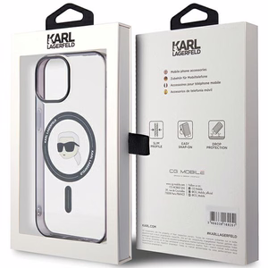 Karl Lagerfeld KLHMP15SHKHNOTK iPhone 15 6.1" läbipaistev hardcase IML Karl`s Head MagSafe
