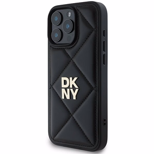 DKNY Quilted Stack Logo iPhone 16 Pro Ümbris - Must