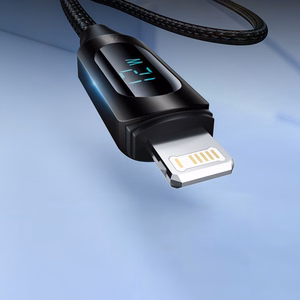USB-A Kaabel - Lightning Wozinsky WUALC1 with LED Display 2.4A 1m - must