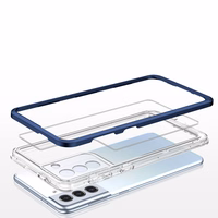 Clear 3in1 ümbris jaoks Samsung Galaxy S23 silicone cover with frame sinine